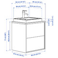 HAVBÄCK / ORRSJÖN Wash-stnd w drawers/wash-basin/tap, white/bamboo, 62x49x71 cm