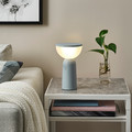 BETTORP LED mobile lamp w wireless charging, dimmable light grey-blue