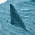 BLÅVINGAD Towel with hood, shark-shaped/blue-grey, 70x140 cm