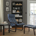 POÄNG Armchair and footstool, black-brown/Gunnared blue