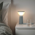 BETTORP LED mobile lamp w wireless charging, dimmable light grey-blue