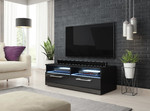 TV Bench Bonn, matt black/high-gloss black, LED