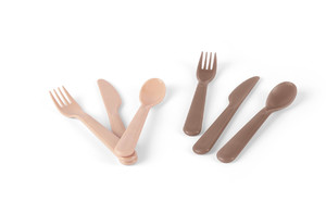 Dantoy TINY BIObased Cutlery Set 2pcs, Nude/ Mocca