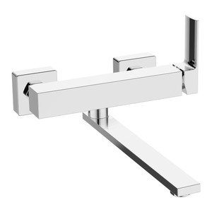 Laveo Kitchen Tap Kvadrato, wall-mounted, side lever, chrome