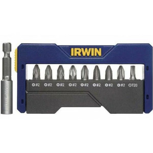Irwin IR 10PC IB Pocket Set (PH2-PZ2-T20) + Bit Holder