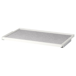 KOMPLEMENT Pull-out tray with drawer mat, white/light grey, 100x58 cm
