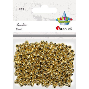 Plastic Beads 5mm 40g, gold
