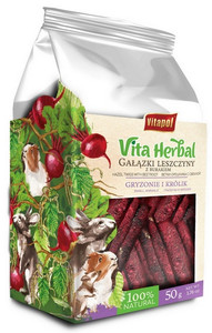 Vitapol Vita Herbal Hazel Twigs with Beetroot for Rabbits & Rodents 50g