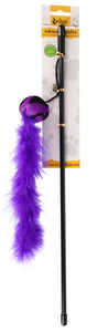 Dingo Cat Toy Rod with Ball & Tail, purple