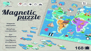 Magnetic Puzzle World Map 168pcs 3+