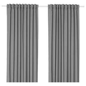 HANNALENA Curtains, 1 pair, grey, 145x300 cm