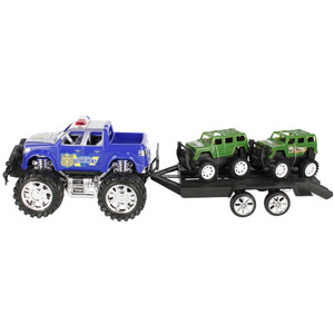 Police Vehicle with Trailer 1pc, assorted colours, 3+