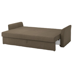 HOLMSUND 3-seat sofa bed, Kilanda grey-brown