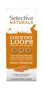 Selective Naturals Country Loops Snacks for Rabbits with Carrot & Timothy Hay 80g