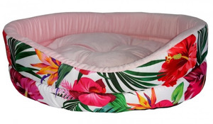 Robto Dog Bed EXX Size 8, floral/pale pink