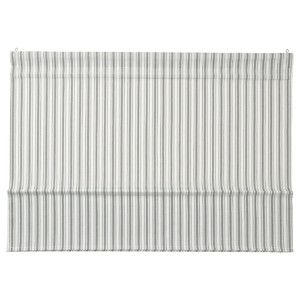 RINGBLOMMA Roman blind, white/green, striped, 60x160 cm