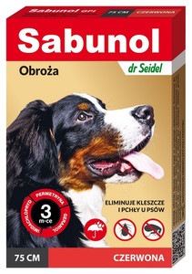 Sabunol Anti-flea & Anti-tick Collar for Dogs 75cm, red