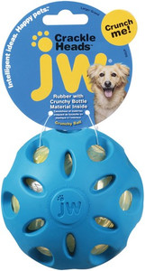 JW Pet Crackle Heads Ball Dog Toy Large, assorted colours