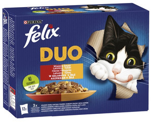 Felix Fantastic Duo Wet Cat Food in Jelly 12x85g
