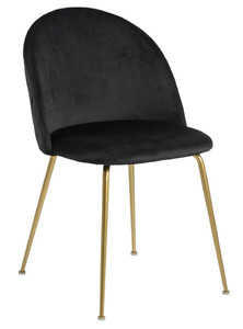 Upholstered Chair Louise, black/gold