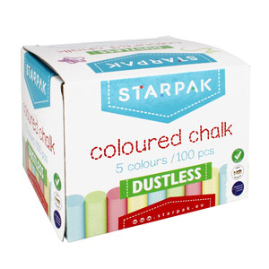 Starpak Dustless Coloured Chalk 5 Colours 100pcs