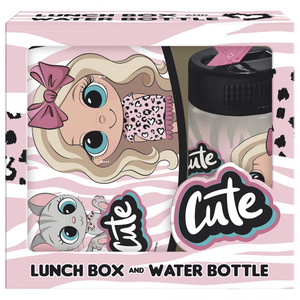 Lunch Box & Water Bottle Set Cute Friends