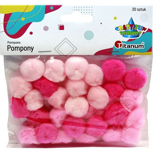 Pompoms 25mm 30pcs, pink