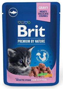 Brit Premium By Nature Cat Kitten White Fish in Gravy 100g