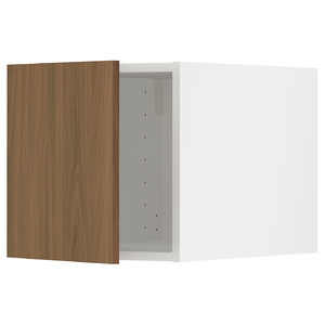 METOD Top cabinet, white/Tistorp brown walnut effect, 40x40 cm
