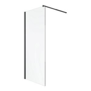 GoodHome Walk-in Shower Beloya 100 cm, transparent/black