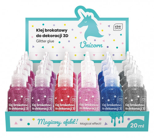 Glitter Decorative Glue 20ml 6 Colours 24pcs