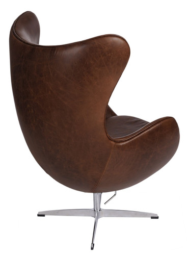 Armchair Egg, leather, dark brown, vintage