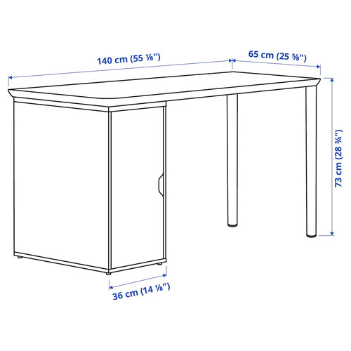 ANFALLARE / ALEX Desk, bamboo/white, 140x65 cm