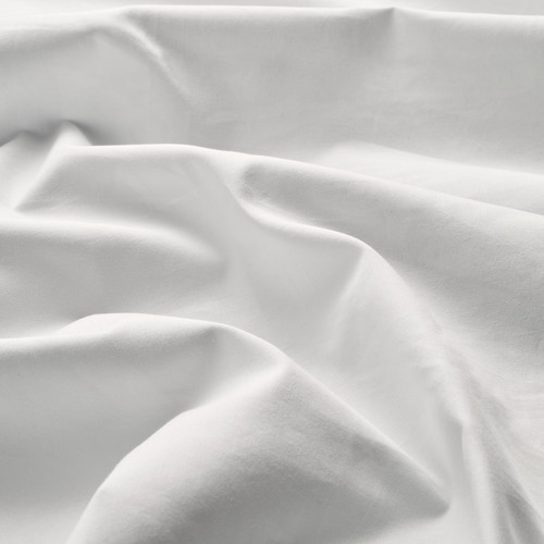 RÖNNVECKMAL Fitted sheet, white, 90x200 cm
