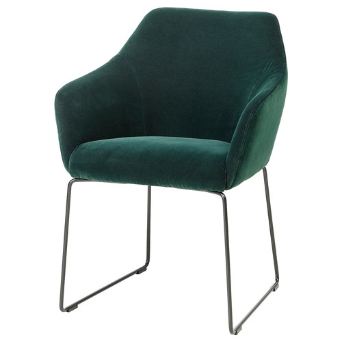 TOSSBERG Chair, metal black/velvet green