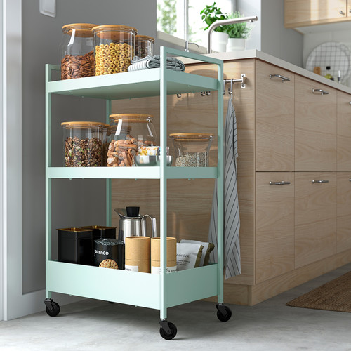 NISSAFORS Trolley, pale green, 50.5x30x83 cm