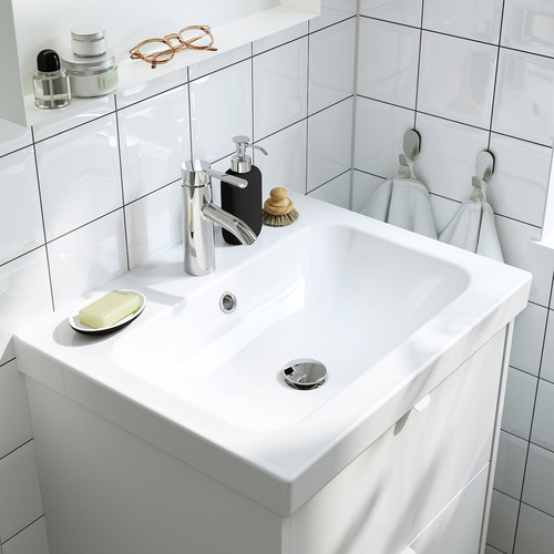 HAVBÄCK / ORRSJÖN Wash-stnd w drawers/wash-basin/tap, white, 62x49x69 cm