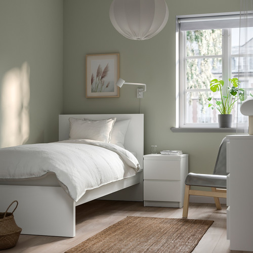 MALM Bed frame with mattress, white/Vesteröy medium firm, 90x200 cm