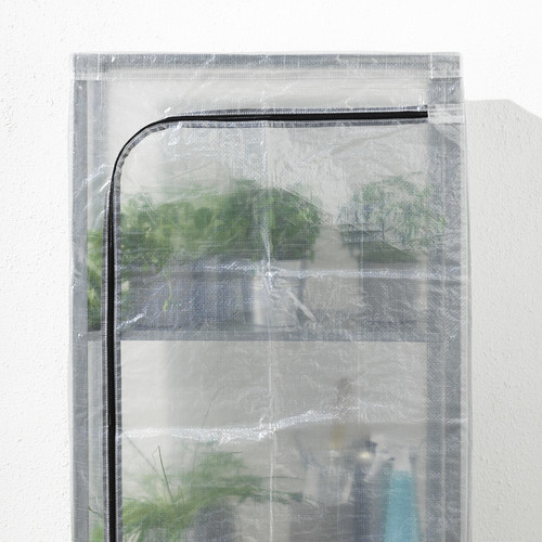 HYLLIS Shelf unit with cover, transparent, 60x27x140 cm