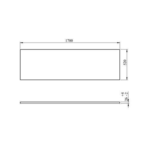 GoodHome Bathtub Panel Cavally Teesta 170 cm