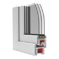 Tilt and Turn Window PVC Triple-Pane 865 x 2095 mm, right, white