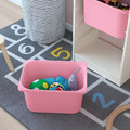 TROFAST Storage combination with boxes, white/white pink, 46x30x145 cm