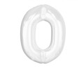 Foil Balloon Number 0 92cm, white