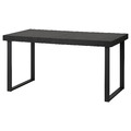 TARSELE Extendable table, black veneer/black, 150/200x80 cm