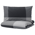 BRUNKRISSLA Duvet cover and pillowcase, black, 150x200/50x60 cm