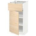 METOD / MAXIMERA Base cabinet with drawer/door, white/Askersund light ash effect, 40x37 cm