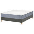 LYNGÖR Divan bed, Vågstranda medium firm/light blue dark grey, 160x200 cm