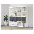 KALLAX Shelf unit with 4 inserts, white, 147x147 cm