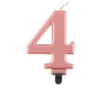 Birthday Candle 4 Metallic 8cm, pink-gold