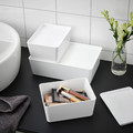 KUGGIS Box with lid, white, 13x18x8 cm